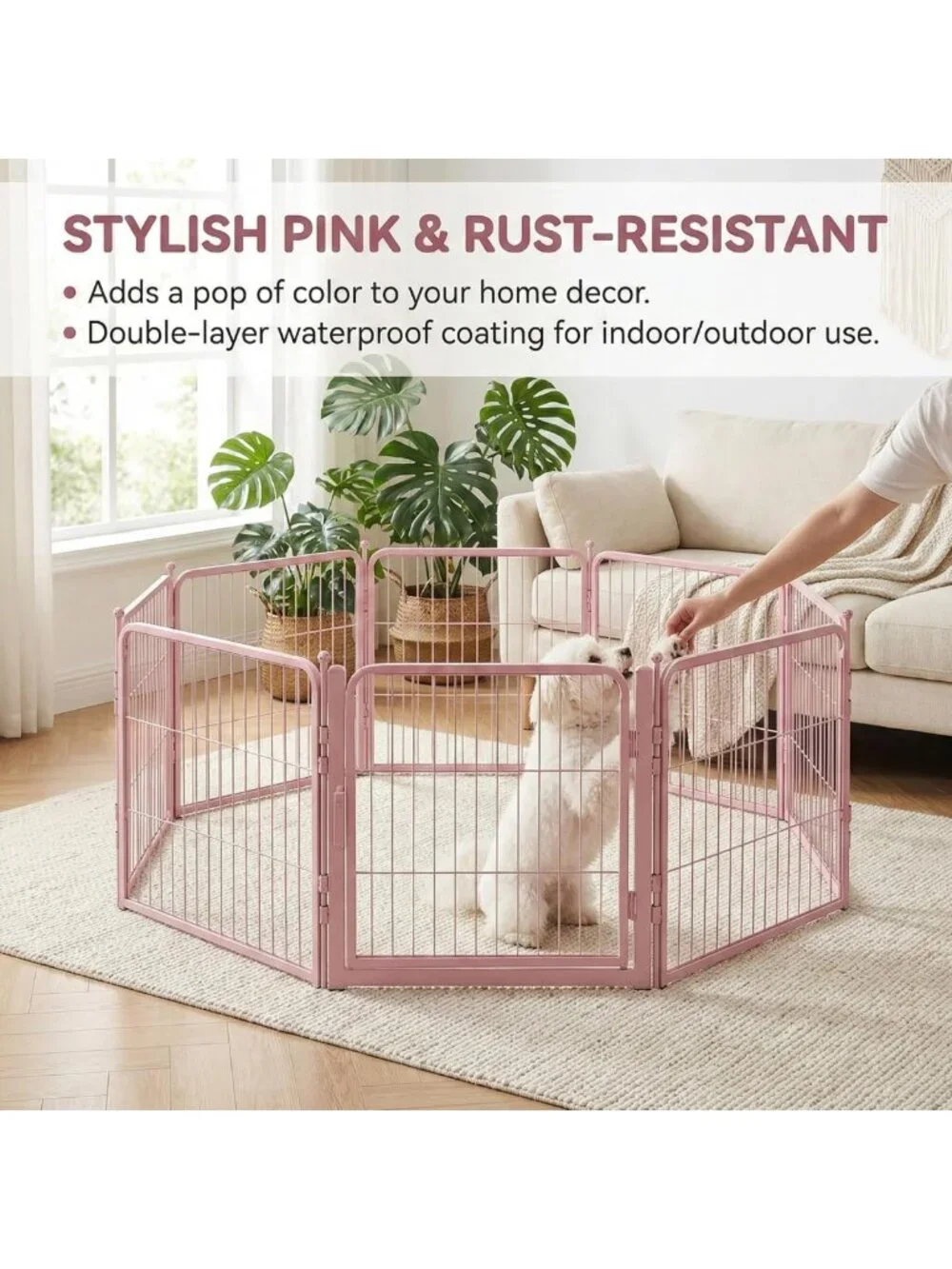 Heavy Duty Pink Dog Playpen - 32